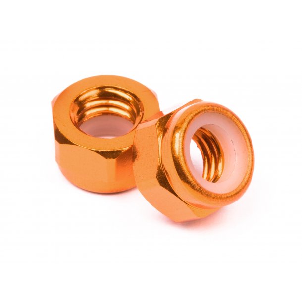 ALUMINUM LOCK NUT M5 (ORANGE/10pcs) Baja 5B/Use about 50pcs HPI