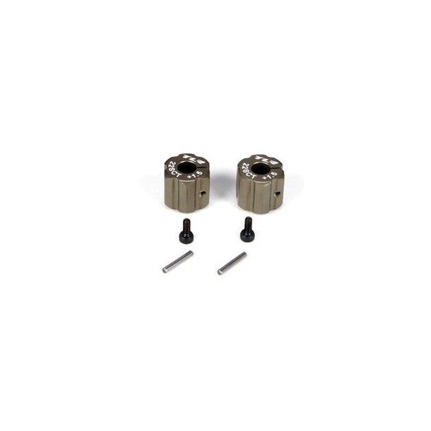 Rear Hex, +1.5mm Width, Aluminum: 22SCT LOSI
