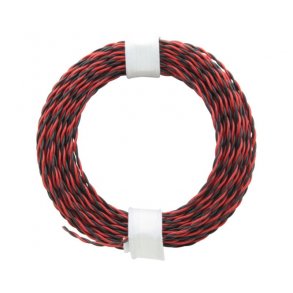 Ledning ekstra tynd 10 meter rd/sort