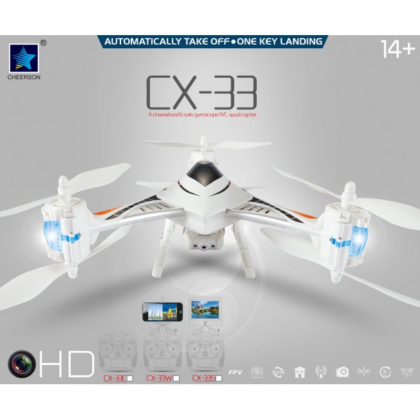 Cheerson CX33W FPV Drone with takeoff and landing function Drones hobby use - Holte Modelhobby