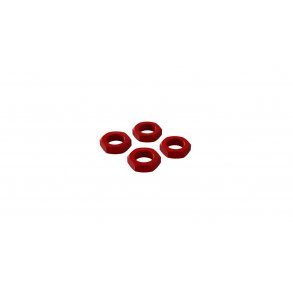 Aluminum Wheel Nut, 17mm Red (4)