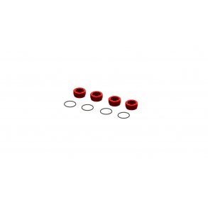 Aluminum Front Hub Nut Red (4) with O-Rings