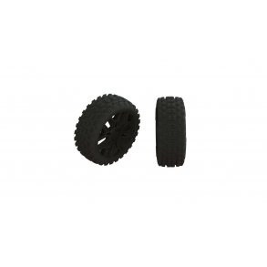 2HO Tire Set Glued, Black (2)