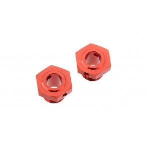 Wheel Hex Aluminum 17mm (13.6mm Thick) Red (2) (AR310447)