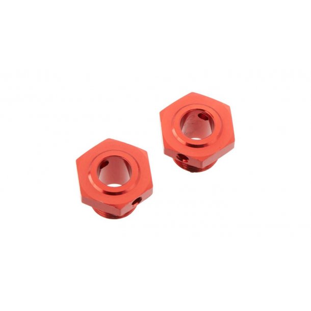 Wheel Hex Aluminum 17mm (13.6mm Thick) Red (2) (AR310447)
