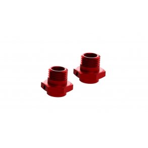 Wheel Hex Aluminum 17mm (16.5mm Thick) Red (2) (AR310484)