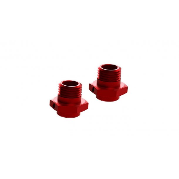 Wheel Hex Aluminum 17mm (16.5mm Thick) Red (2) (AR310484)