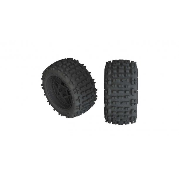 dBoots Backflip LP 4S Tire 3.8 Glued, Black (2) 17mm hex