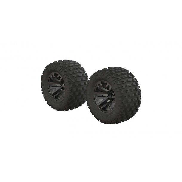 dBoots Fortress MT Tire Set Glued Black Chrome (2) (AR550045)