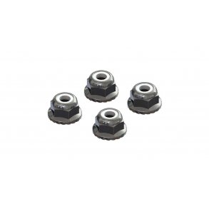 Flanged Nyloc Locknut 4mm, Silver (4) (AR708008)