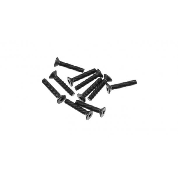 Hex Socket Flat Head M3x16mm, Black (10)