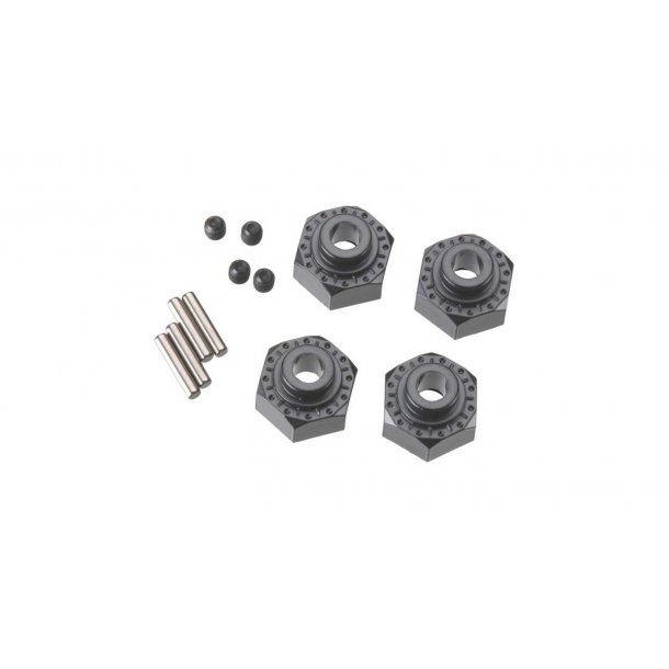 Aluminum Hex Hub 12mm Black (4)