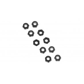 Thin Nylon Locking Hex Nut M3 Black (10)