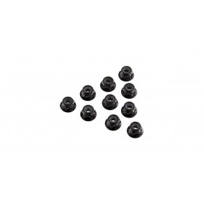Serrated Nylon Lock Nut Black 4mm (10)