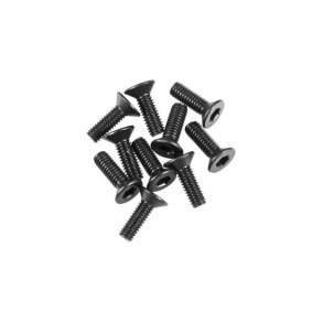 M2.6x8mm Hex Socket Flat Head Black (10)