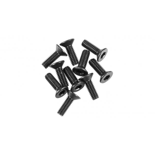M2.6x8mm Hex Socket Flat Head Black (10)