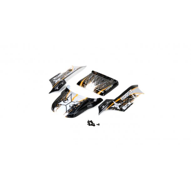 Body, Black/Orange: 1/18 4WD Roost