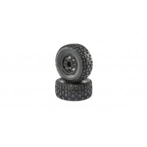 Front and Rear Wheel with Premounted Tire, Black (2): 1/10 2WD 4WD Torment