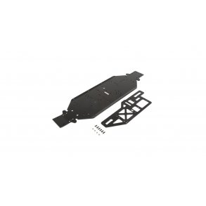 Chassis w Brace plate 4mm Black  DBXL-E