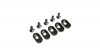 Engine Mount Insert and Screws 20T, Black (5): 5ive-T 2.0 (fits 62T spur)