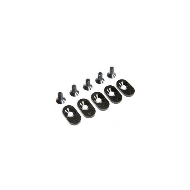 Engine Mount Insert and Screws 20T, Black (5): 5ive-T 2.0 (fits 62T spur)