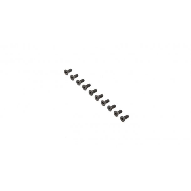 Flat Head Screws, Steel, Black Oxide, M4 x 10mm (10)