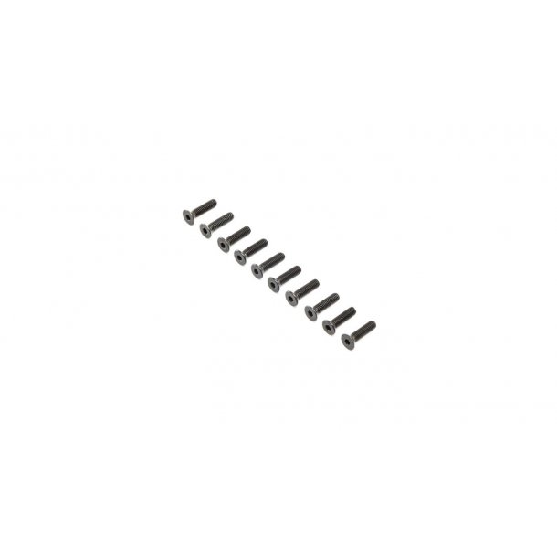 Flat Head Screws, Steel, Black Oxide, M4 x 16mm (10)