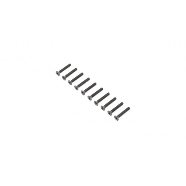 Flat Head Screws, Steel, Black Oxide, M4 x 25mm (10)