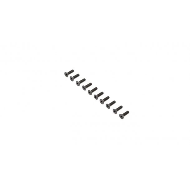 Flat Head Screws, Steel, Black Oxide,  M4 x 14mm (10)
