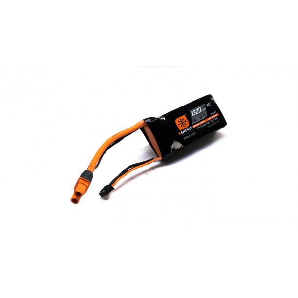 11.1V 1300 mAh 3S 30C Smart LiPo Battery, IC3