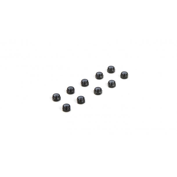 M3 Aluminum Lock Nuts, Black (10)