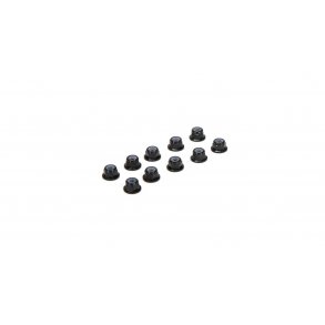 M3 Flanged Aluminum Lock Nuts, Black (10)