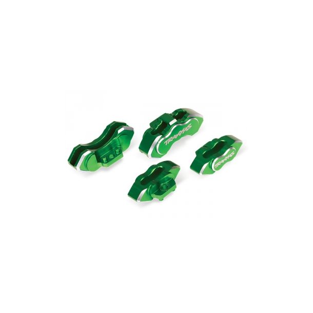 Brake calipers Alu Green front and rear (4)