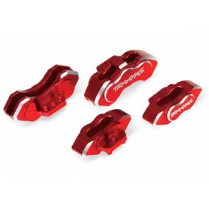 Brake calipers Alu Red front and rear (4)