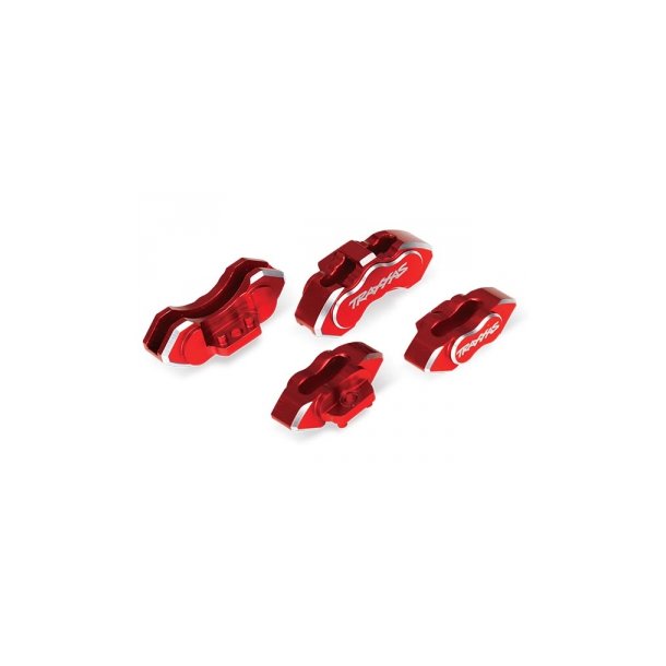 Brake calipers Alu Red front and rear (4)